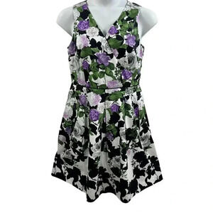 Talbots x Oprah Magazine Hydrangea Twirl Dress 12 P Rockabilly Career Business